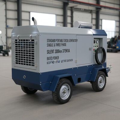 Generator Diesel Portable Standar Single & Three Phase Silent 300kW 375KVA Daya Nominal Generator Listrik Portable