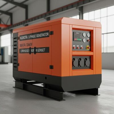 Inverter Generator Kualitas Tinggi KUBOTA Generator 3 Fase 30kva 24kw Generator diesel Genset Silent Silentcanopy dan Low Noise