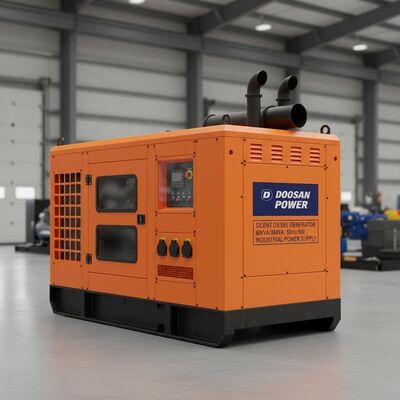 Doosan Silent Diesel Generator 80KVA 88KVA Diesel Power Generator dengan mesin 50hz dan 60hz untuk pasokan listrik industri terus menerus